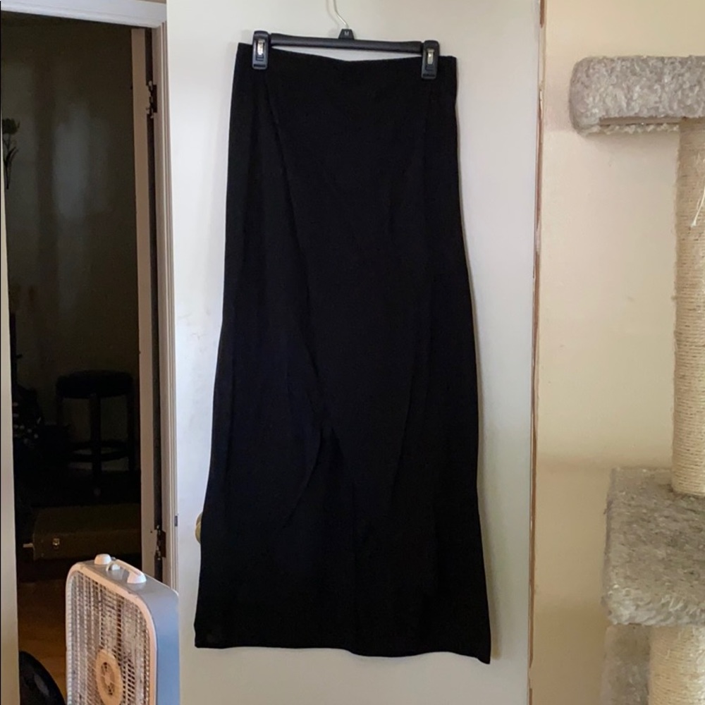 Long black Maxi Skirt with side slit